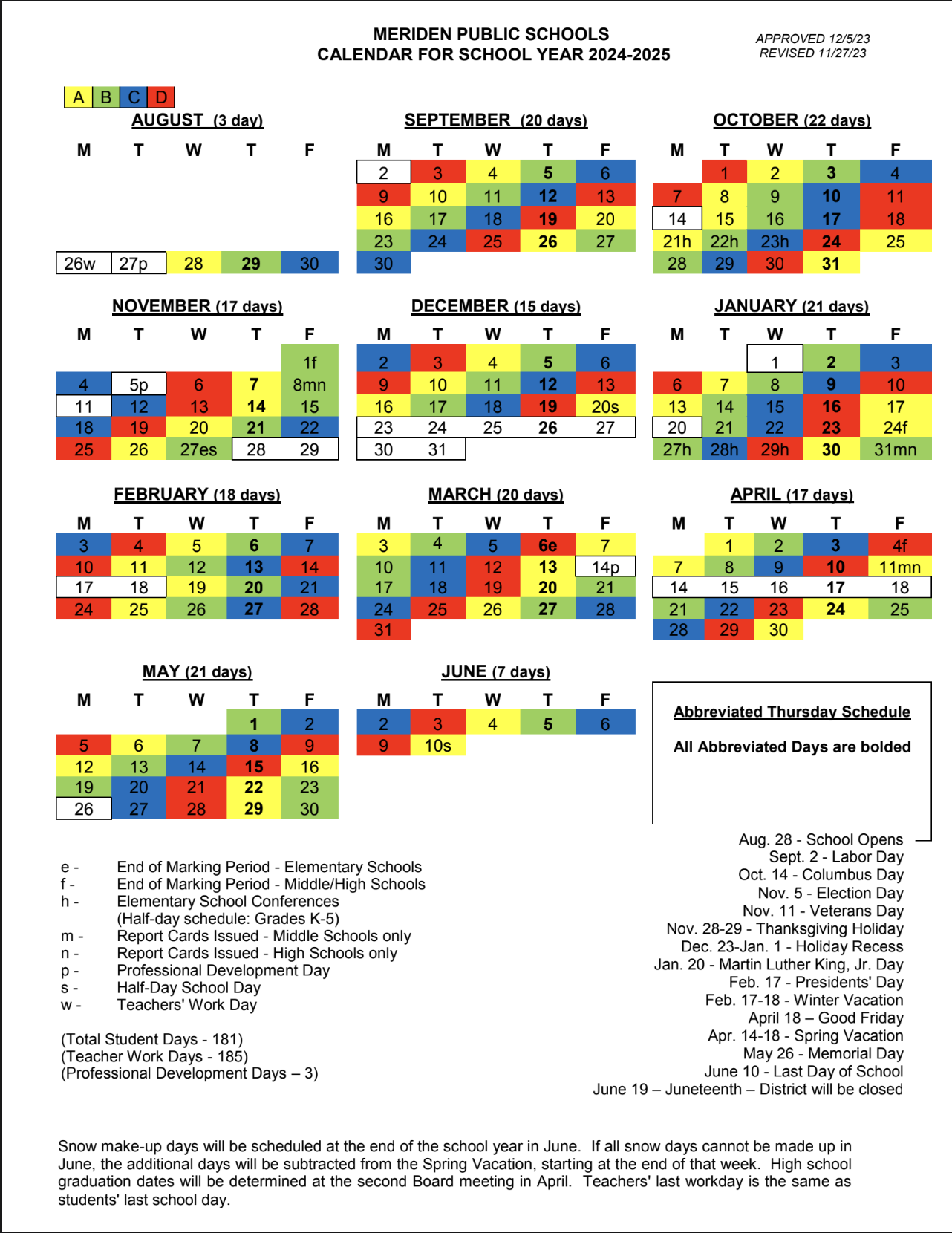 2024-2025 Calendar